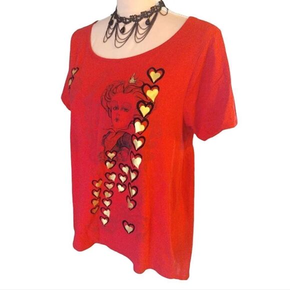 Disney Y2K Queen of Hearts Alice In Wonderland Short Sleeve Top XL - Picture 5 of 11
